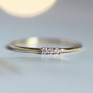 CZ Stacking Ring, Thin CZ Ring,
